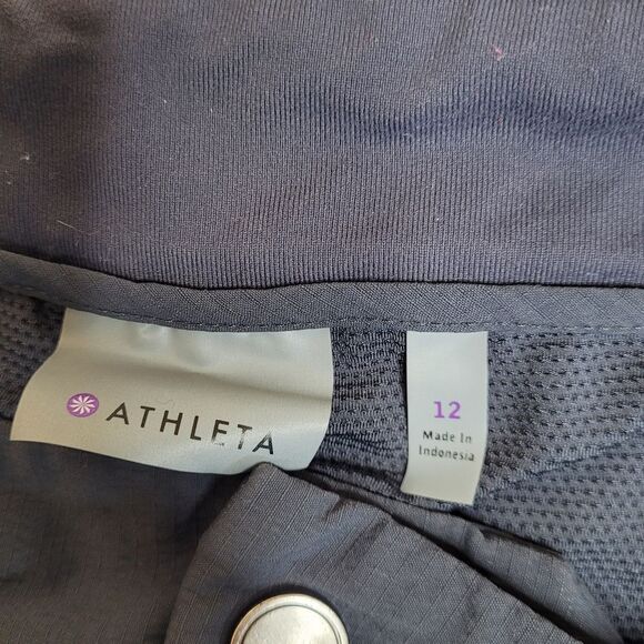 ATHLETA gray Trekkie cargo pocket athletic athleisure skort skirt 12 - Picture 6 of 9
